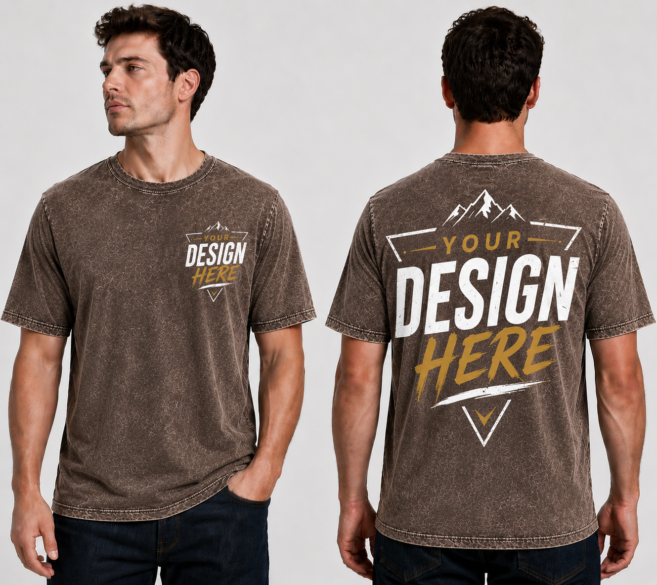 Unisex Short Sleeve Vintage T-Shirt Front and Back