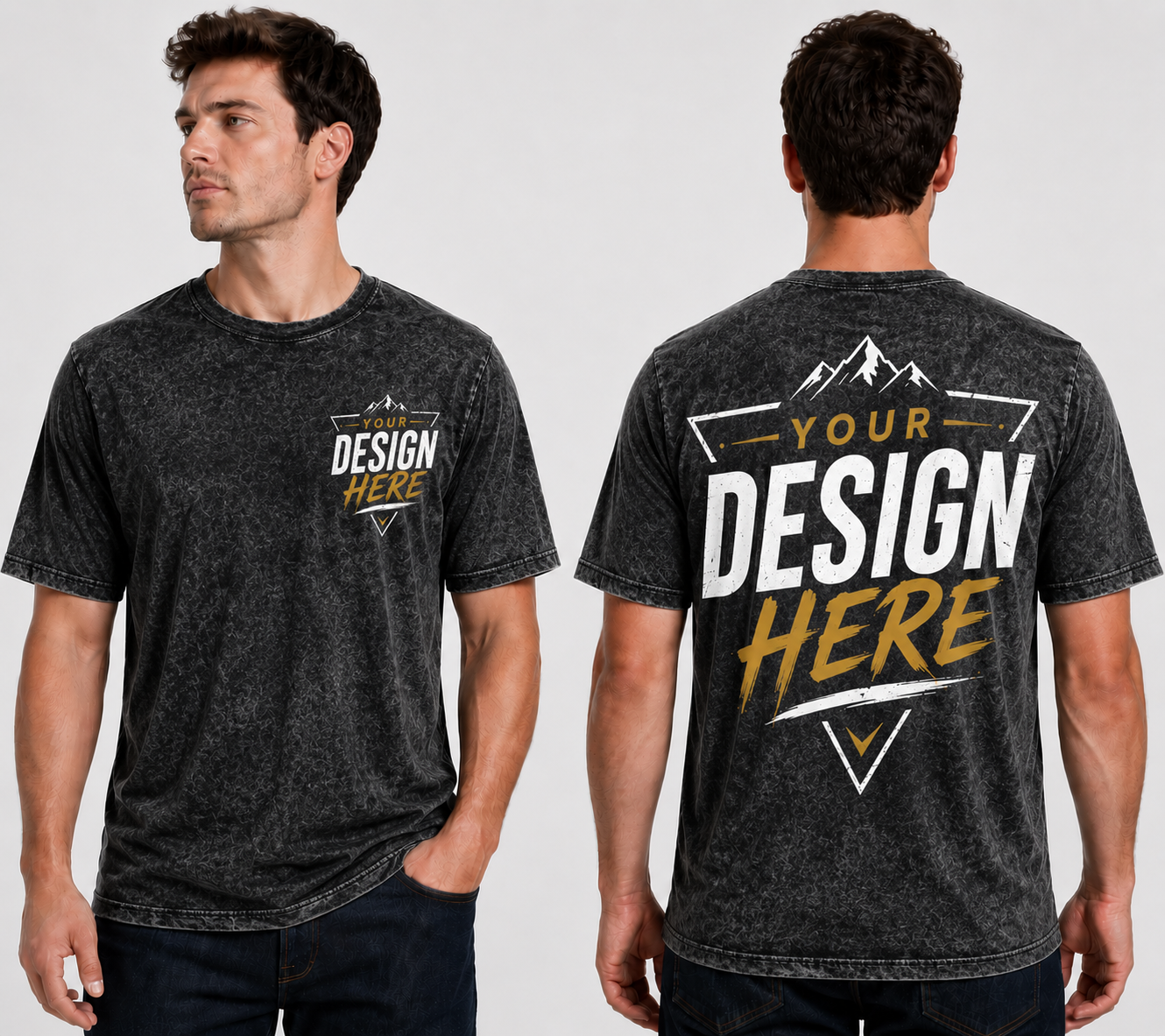 Unisex Short Sleeve Vintage T-Shirt Front and Back