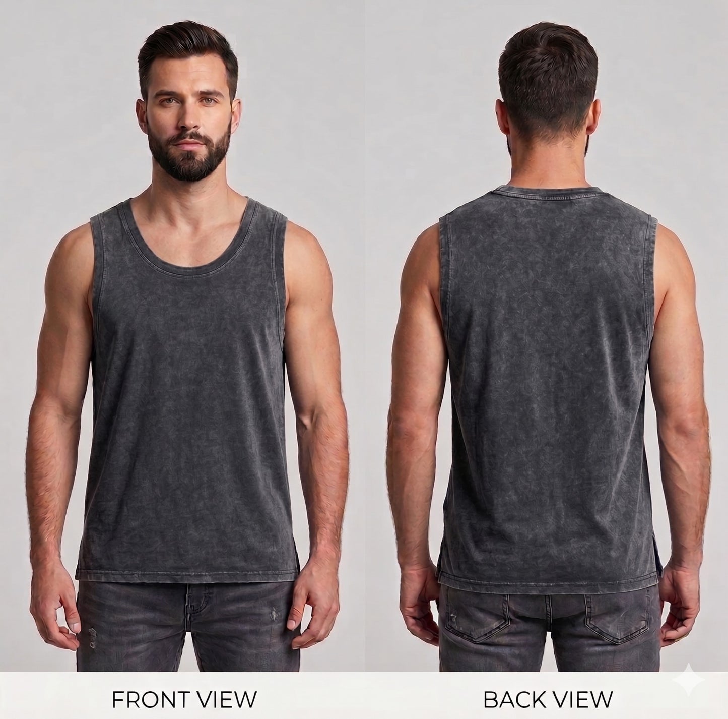 Digiprint Apparel Unisex Vintage Acid Wash Tank Top Front and Back