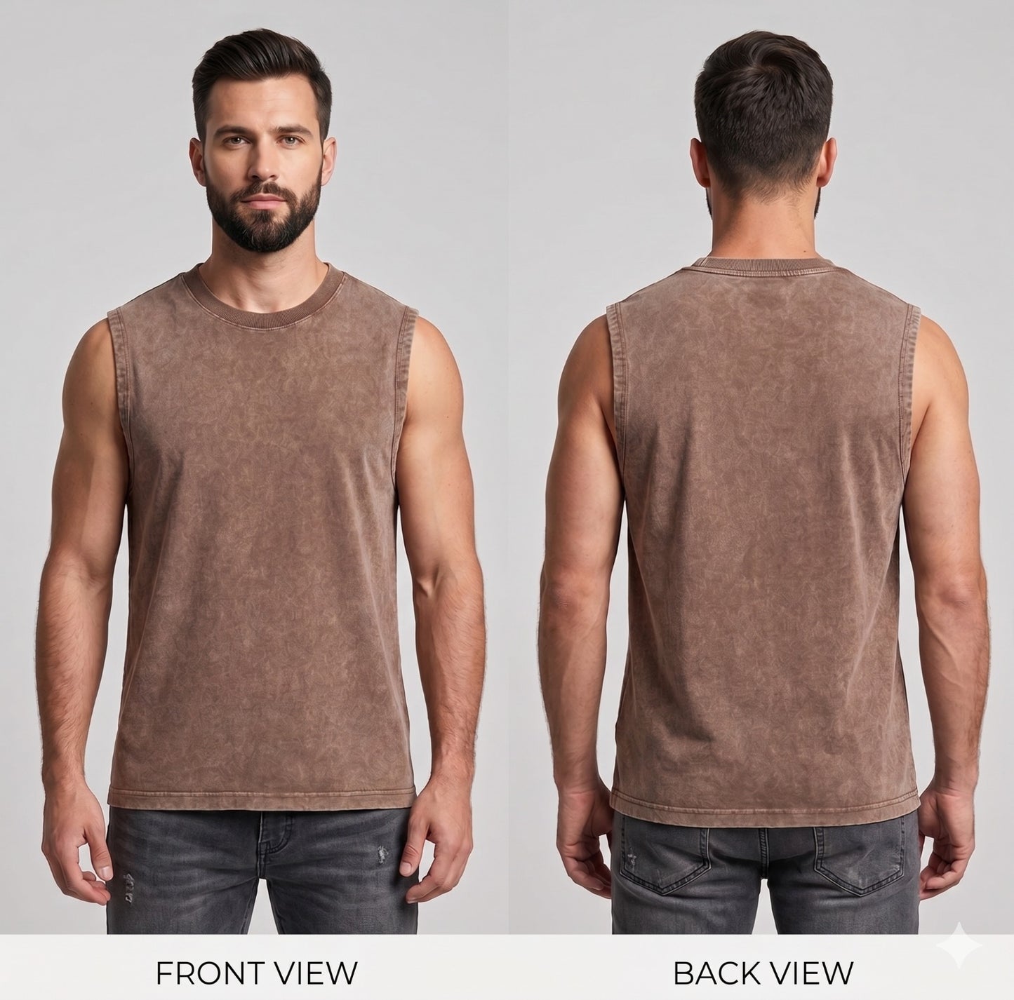 Digiprint Apparel Unisex Vintage Acid Wash Tank Top Front and Back