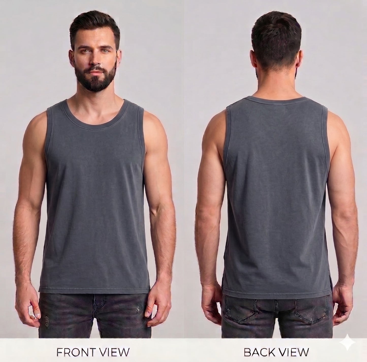 Digiprint Apparel Unisex Vintage Acid Wash Tank Top Front and Back