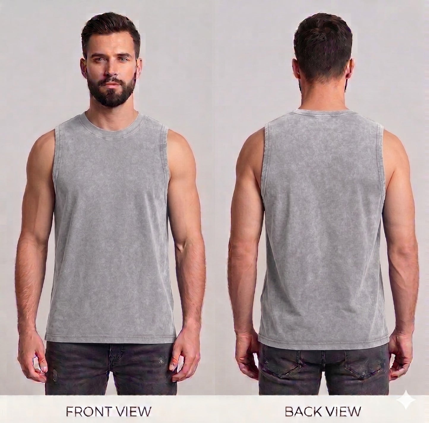 Digiprint Apparel Unisex Vintage Acid Wash Tank Top Front and Back