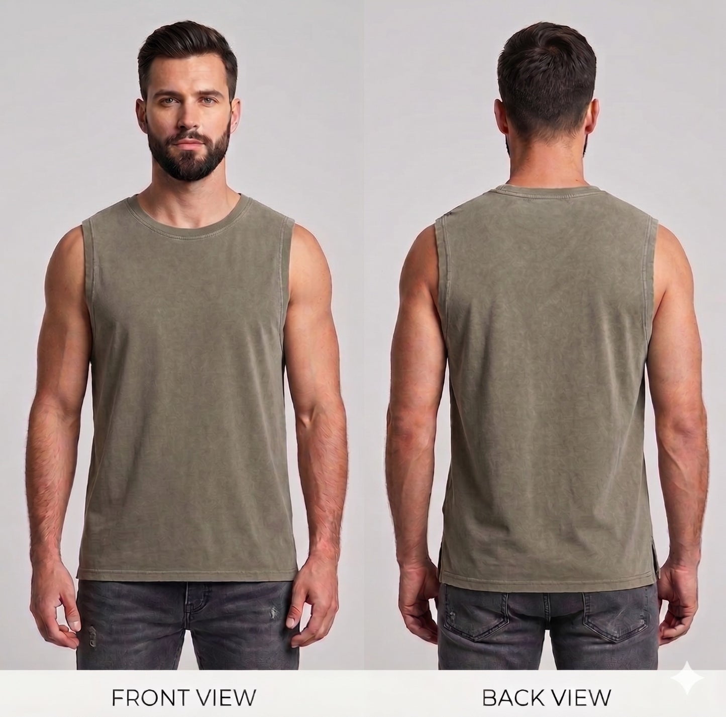 Digiprint Apparel Unisex Vintage Acid Wash Tank Top Front and Back