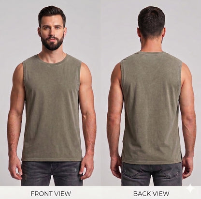 Digiprint Apparel Unisex Vintage Acid Wash Tank Top Front and Back