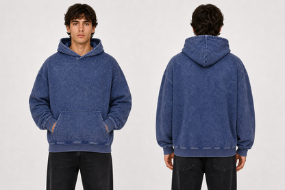 DigiPrint Vintage Acid Wash Hoodie Front or Back