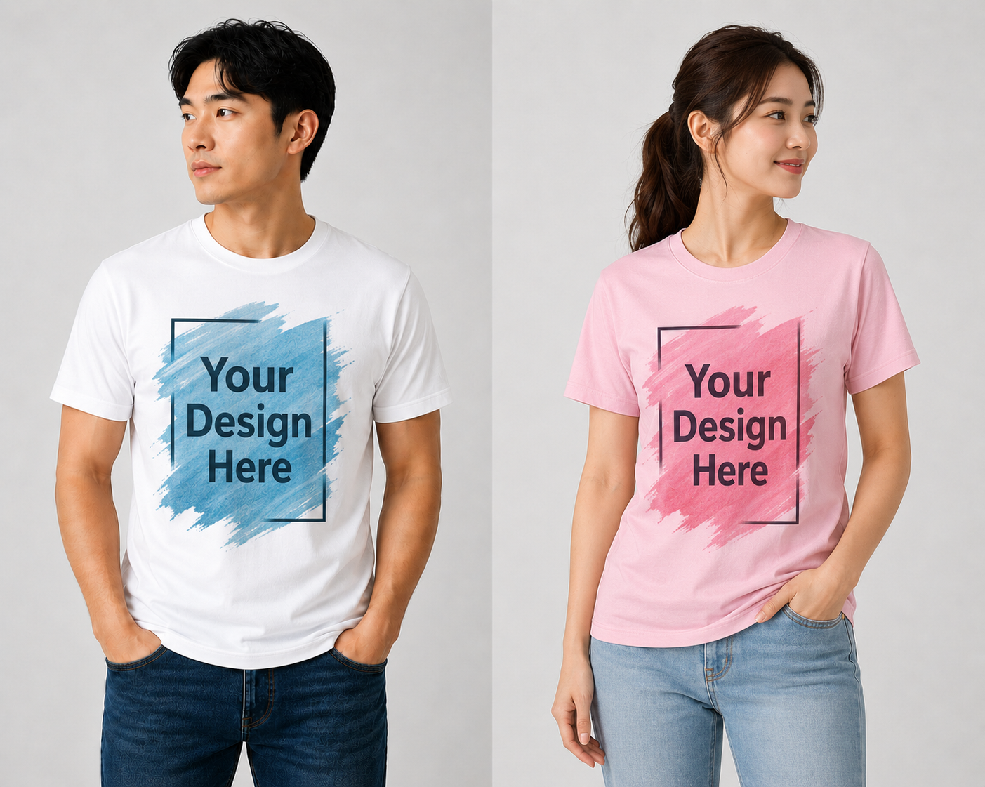 DigiPrint Unisex Light Cotton Shirt, 100% Premium Cotton Front and Back